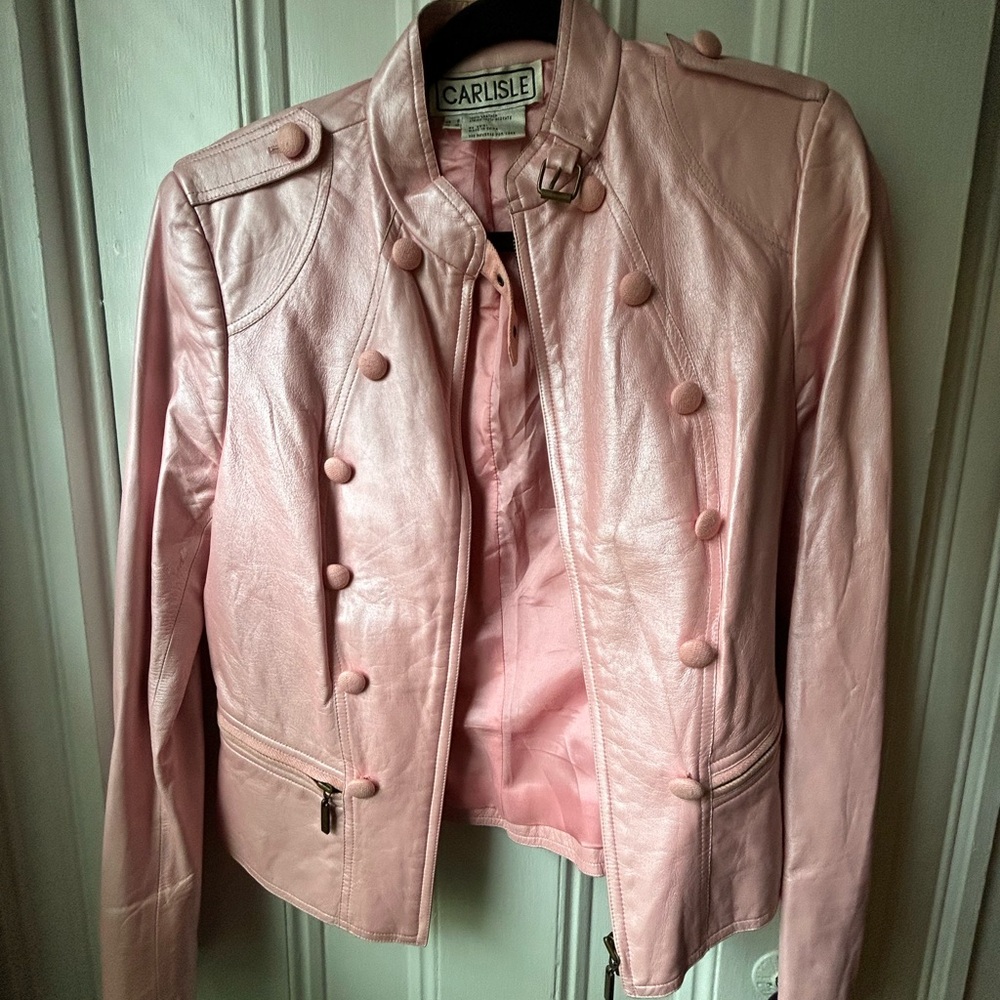 Carlisle leather jacket. Great condition! Baby pink with a little shimmer.